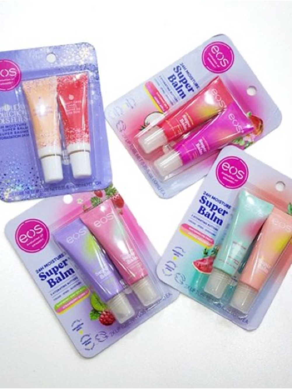 eos Super Balm & Stick Balm packs | Tree Hut lip oils